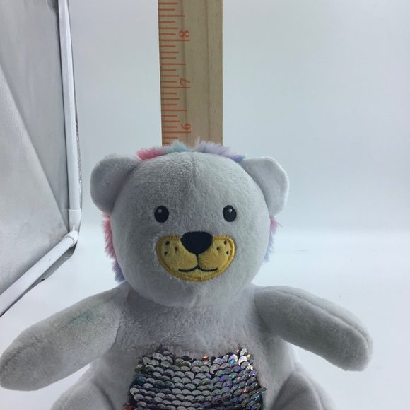 White Bear Sequin Tummy Belly Rainbow Silver Sand Filled 6" RMS International - Picture 7 of 7